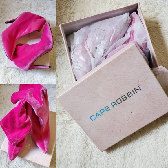 Cape Robbin Size 7 FUCHSIA PINK ANKLE VELVET BOOTIES - Picture 4 of 8